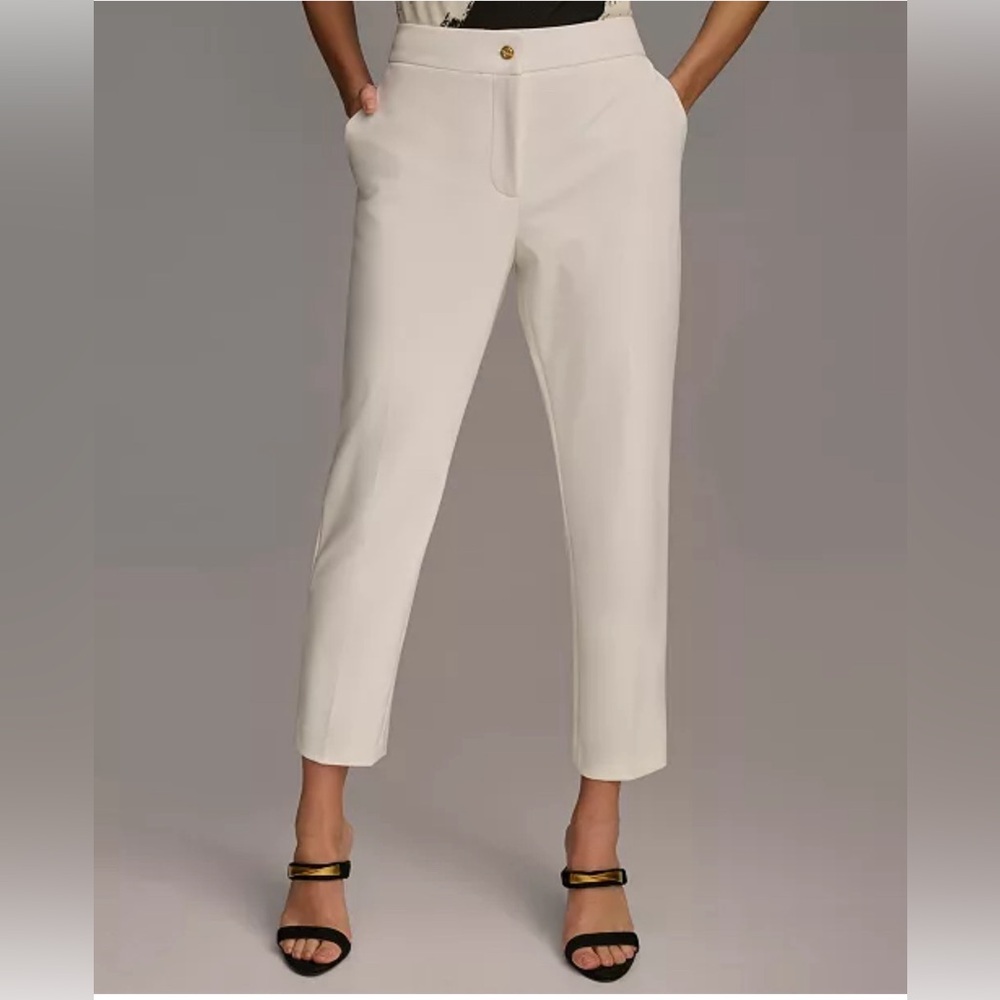 DONNA KARAN SLIM LEG ANKLE PANTS